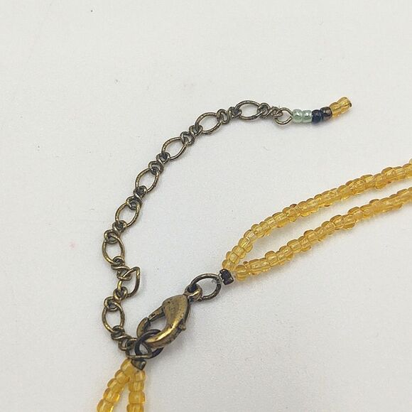 Boho Natural Pearls,  Glass Beads & Wire Wrapped Accent Necklace - Picture 8 of 8